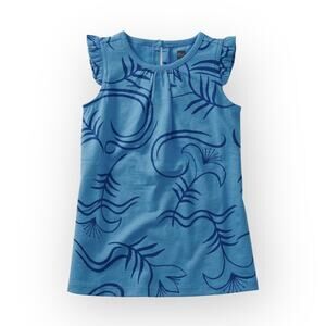 Tea Collection NWT 6-9 Month Blue Floral Baby Ruffle Shoulder Dress6-9 Months